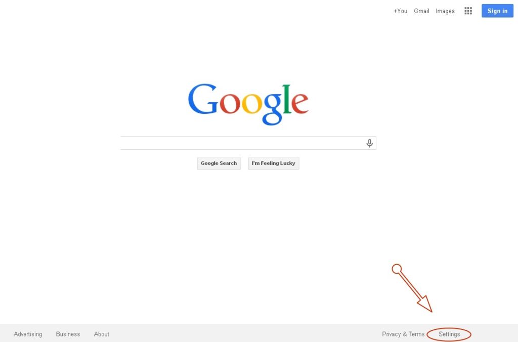 Google Homepage Settings
